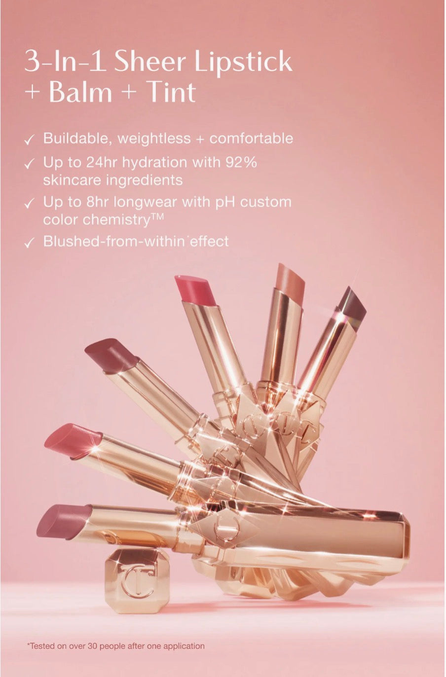CHARLOTTE TILBURY, Pillow Talk Long Lasting Blush Balm Sheer Lip Tint