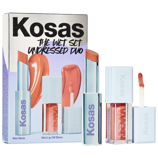 Kosas, The Wet Set Undressed: Nude Sheer Lipstick + Lip Oil Set