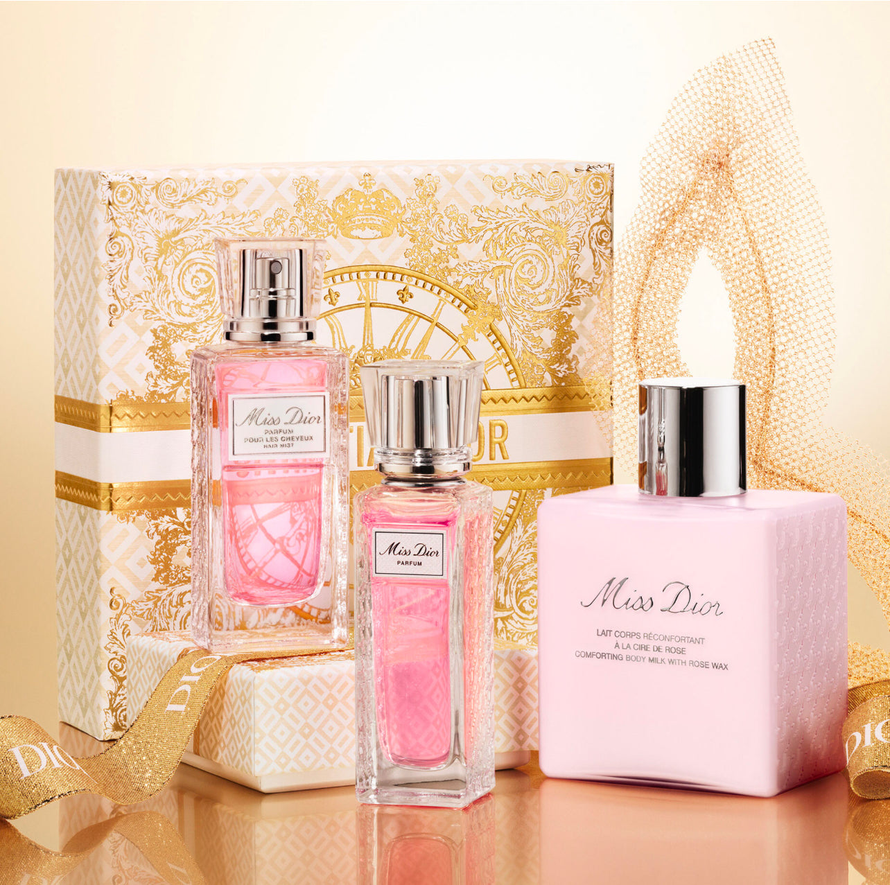 DIOR, Miss Dior Parfum, Body Milk and Hair Mist Holiday Gift Set 2024 Edition