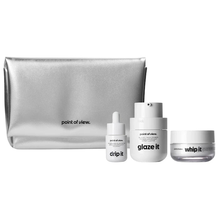 point of view, glaze + glow k(it) makeup and skincare gift set