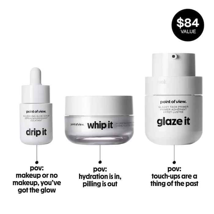 point of view, glaze + glow k(it) makeup and skincare gift set