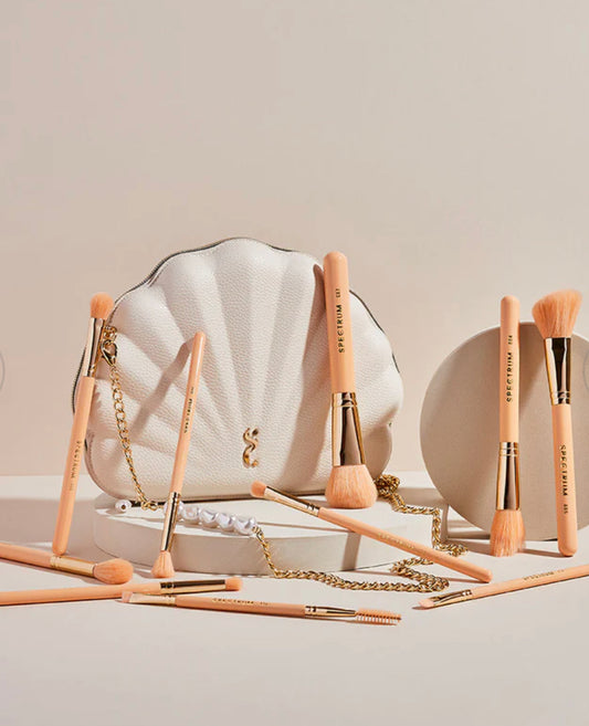 SPECTRUM, Glam Clam 10 Piece Makeup Brush Set in Bag