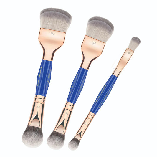 BDELLIUM TOOLS, GOLDEN TRIANGLE DOUBLE-ENDED DOUBLE DOME BLENDER / BDHD BRUSH 3PC. SET