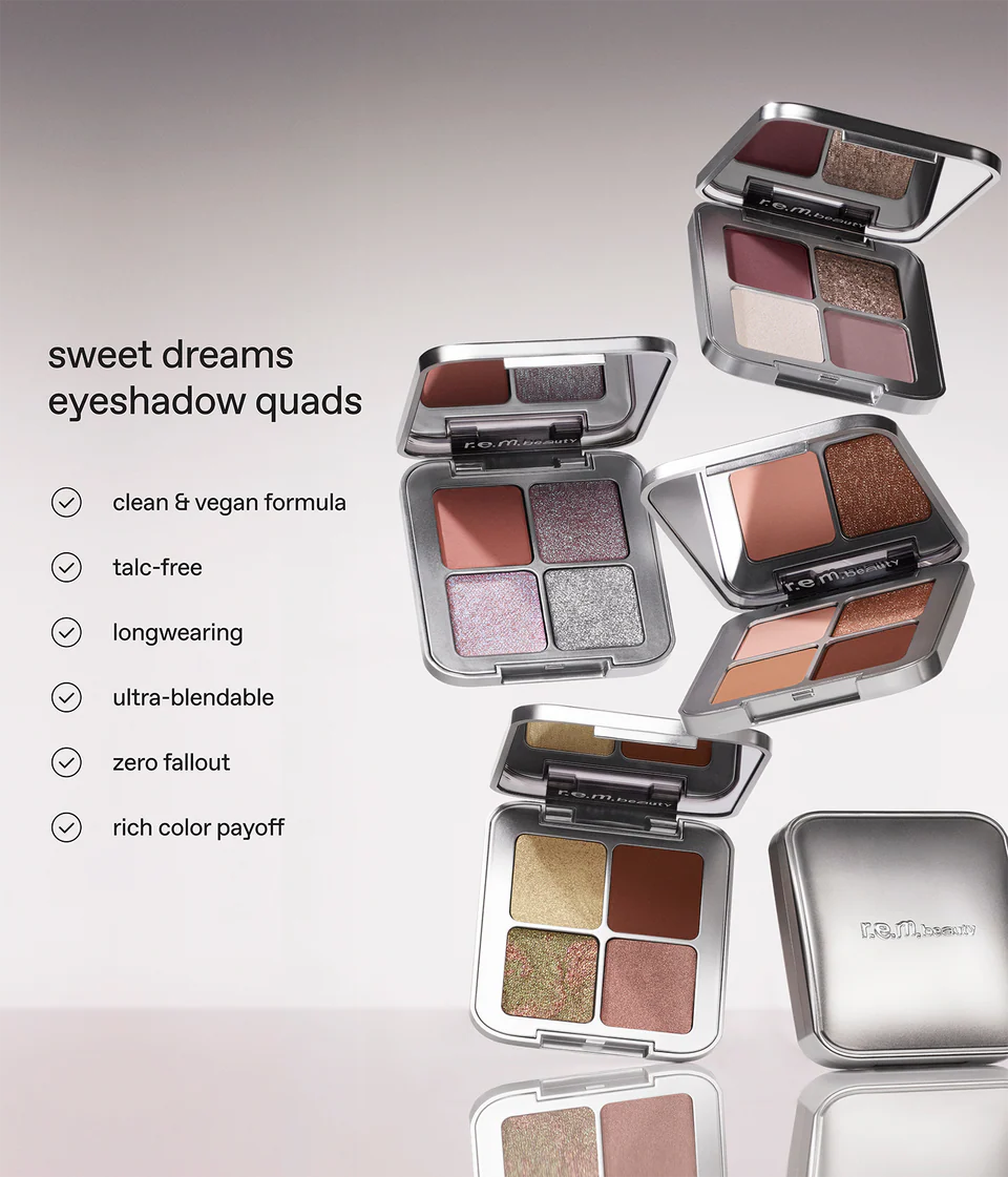 REM BEAUTY, ALL 4 NEW SWEET DREAMS EYESHADOW QUADS