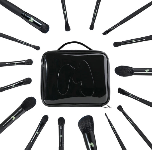MADE BY MITCHELL, 16 Piece Black Brush Set & Black Jelly Bag