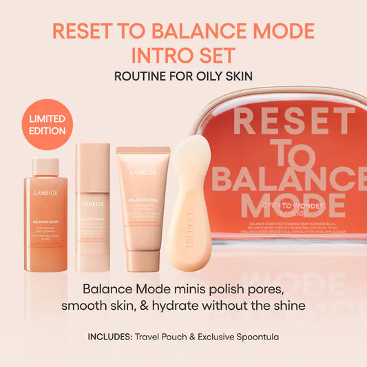 LANEIGE, Reset to Balance Mode Kit - Routine Set for Oily Skin and Pore + Shine Control