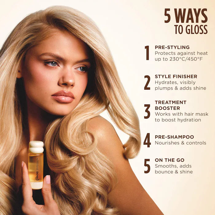 Gisou, Honey Gloss Collagen Drops Hair Oil for Fine to Medium Hair