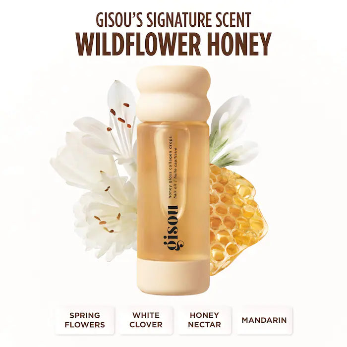 Gisou, Honey Gloss Collagen Drops Hair Oil for Fine to Medium Hair