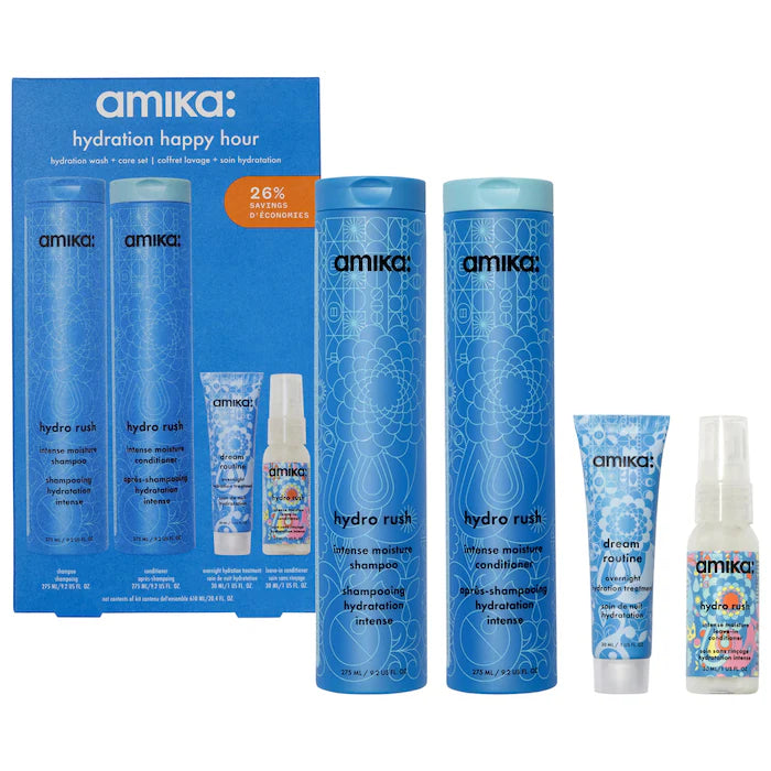 amika Hydration Happy Hour Wash + Care Hair Set