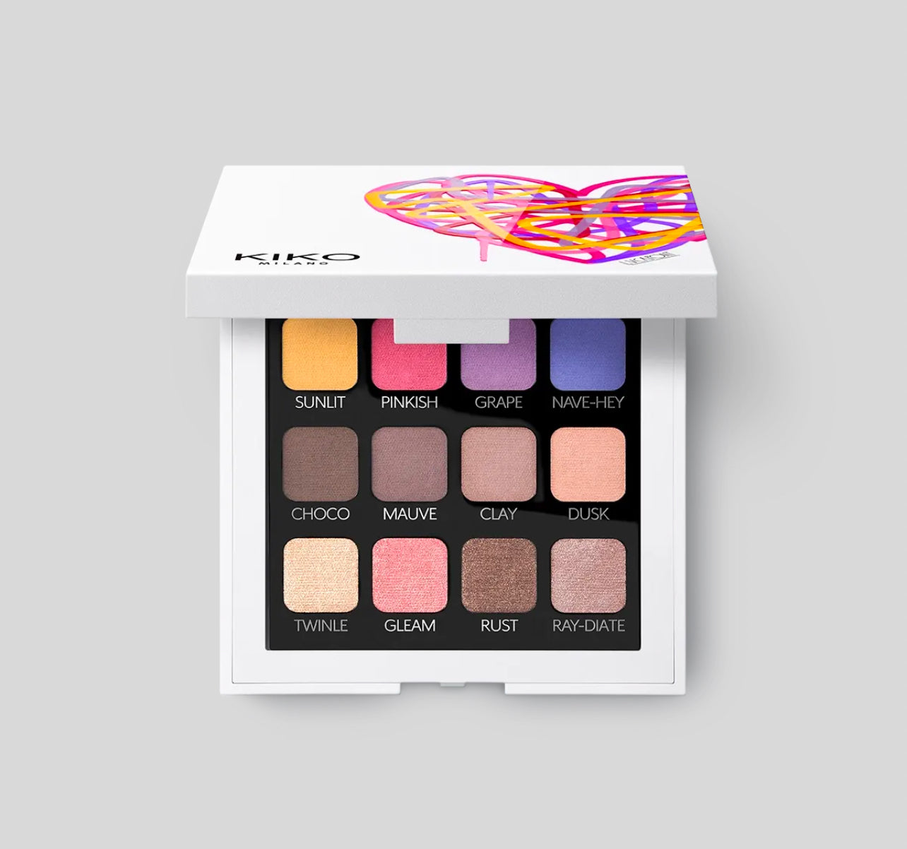 KIKO MILANO, Palette with 12 multi-finish eyeshadows: matte powders and shimmering creams