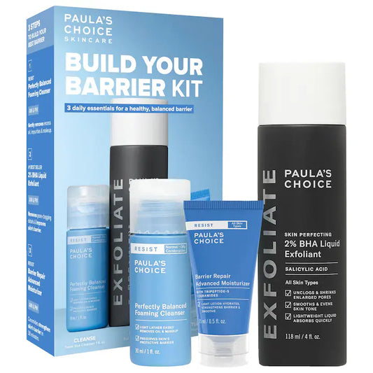 Paula’s Choice Build Your Barrier Kit with 2% BHA, Foaming Cleanser, & Barrier Repair Moisturizer