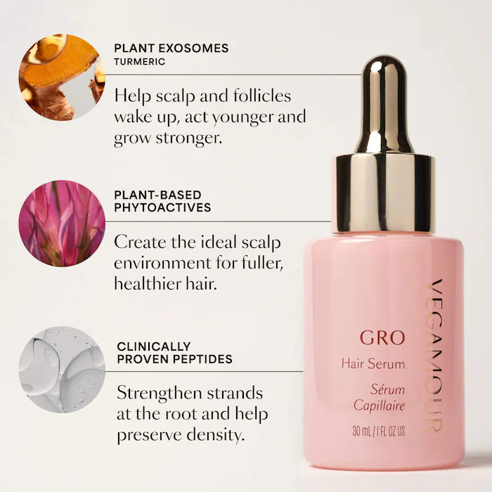 Vegamour GRO Hair Serum and Shampoo & Conditioner Hair Gift Set