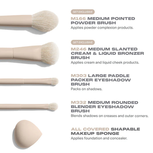 MORPHE, OAT LATTE 5-PIECE FACE & EYE BRUSH SET