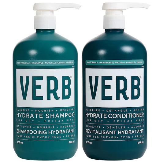 Verb Hydrate Shampoo + Conditioner Jumbo Set for Dry, Frizzy Hair