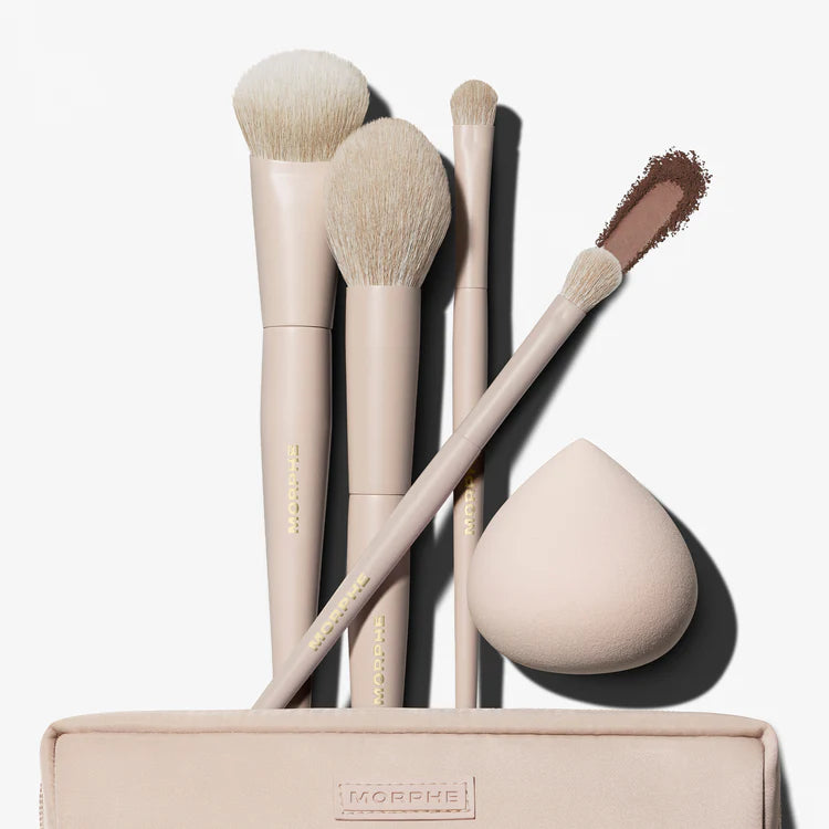 MORPHE, OAT LATTE 5-PIECE FACE & EYE BRUSH SET