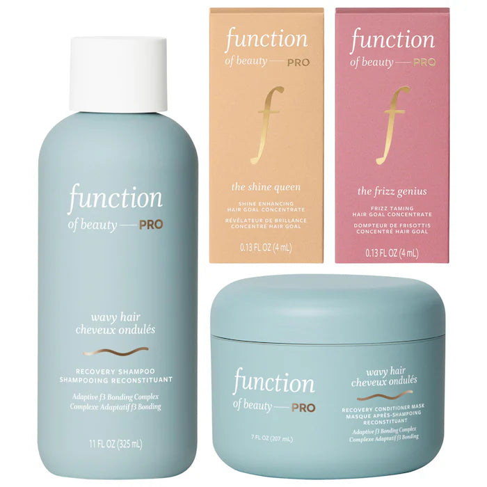 Function of Beauty PRO Wavy Shampoo & Mask Value Set with Anti Frizz and Shine Boosters