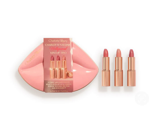 CHARLOTTE TILBURY, HOLLYWOOD ICONIC MINI LIP TRIO TRAVEL SIZE LIP KIT