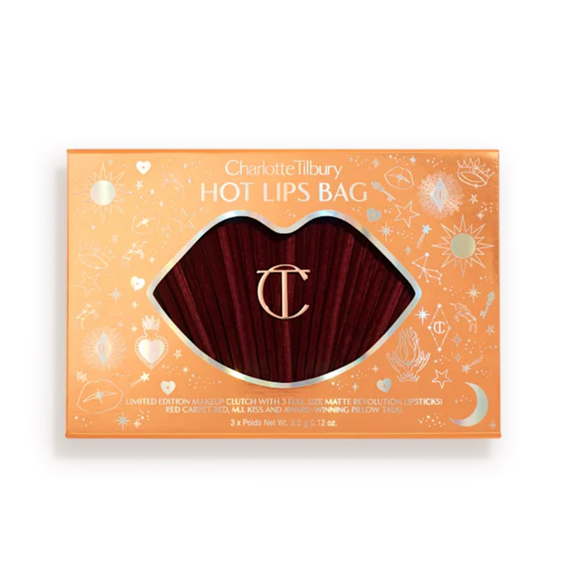 CHARLOTTE TILBURY, HOT LIPS BAG MAKEUP BAG & LIP KIT