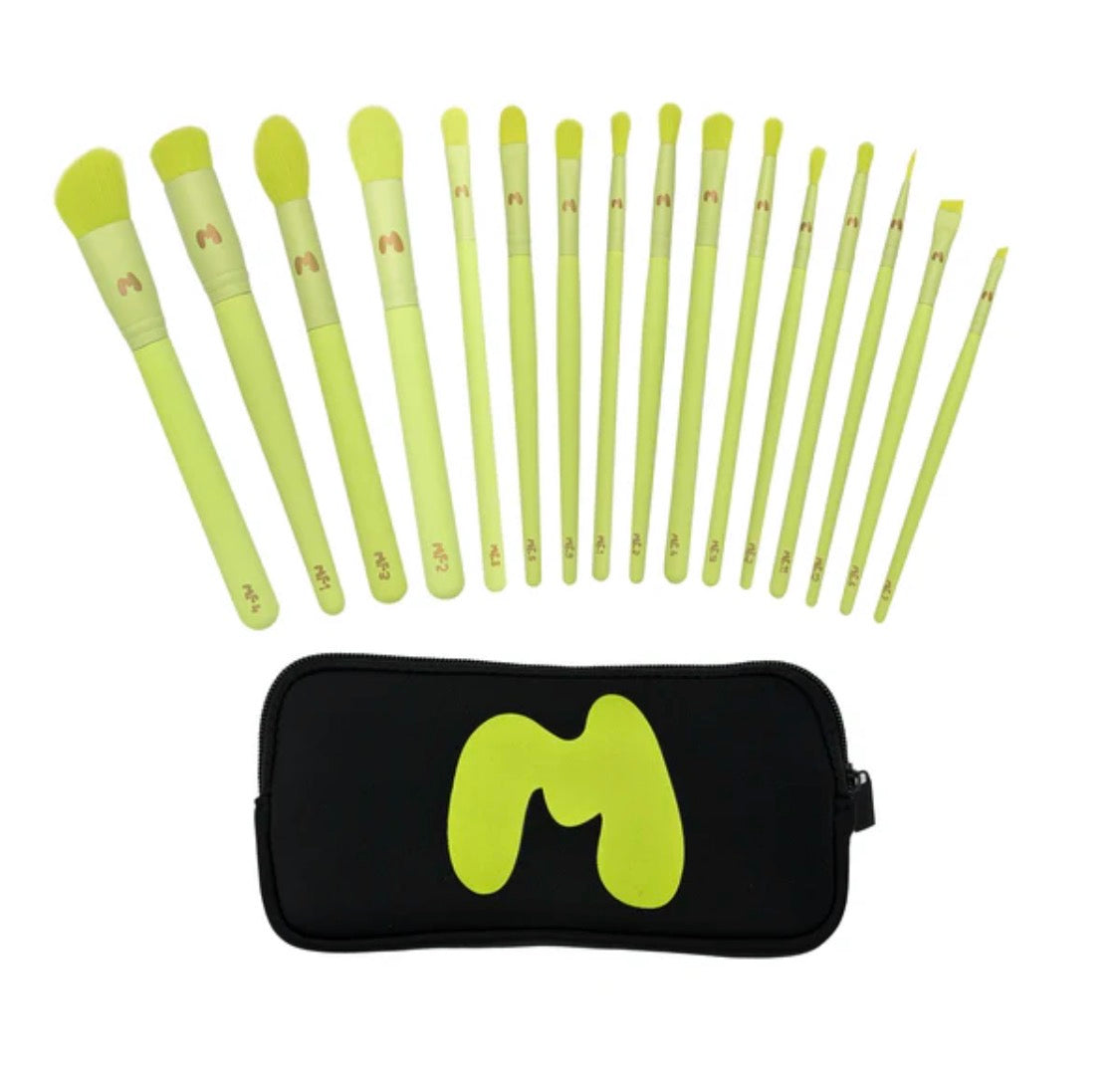 MADE BY MITCHELL, 16 Piece Makeup Brush Set &amp; Brush Pouch