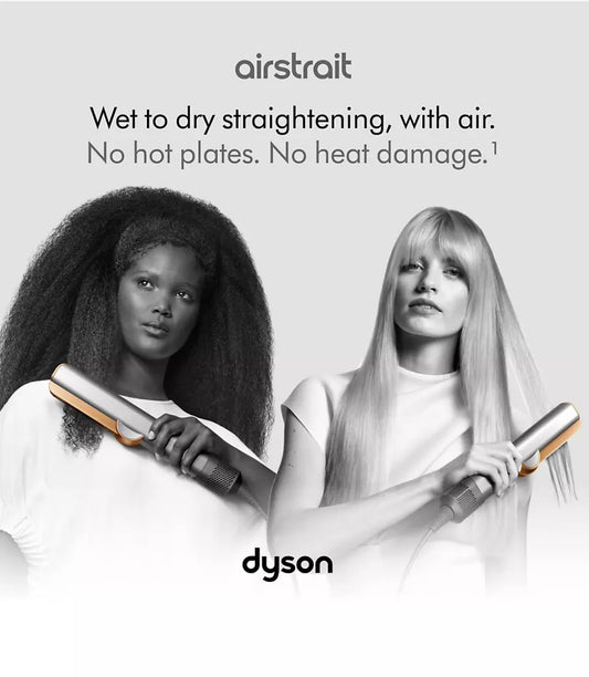 Dyson Airstrait Straightener, Edición especial Dyson Airstrait en terciopelo rojo y dorado.