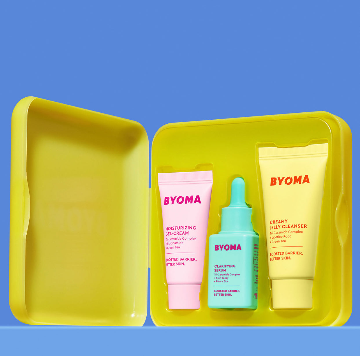 BYOMA, SO CLEAR SET MINI CLEANSER, MINI GEL CREAM, MINI CLARIFYING SERUM