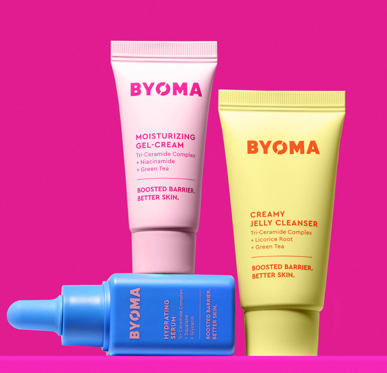 BYOMA, SO HYDRATING SET MINI CLEANSER, MINI GEL CREAM, MINI HYDRATING SERUM