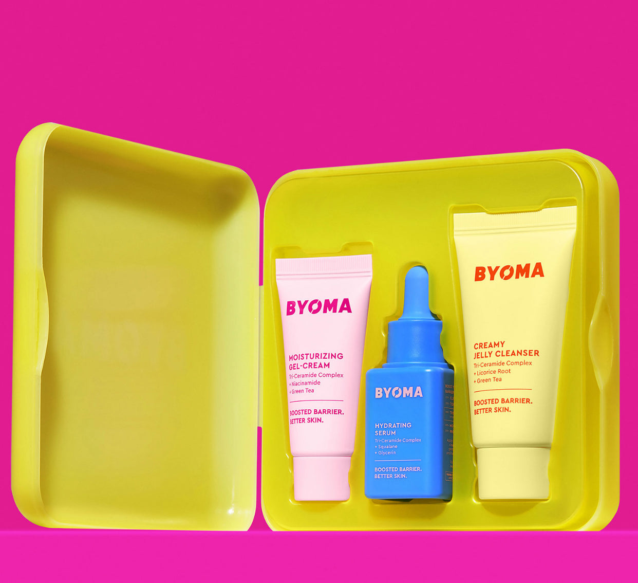 BYOMA, SO HYDRATING SET MINI CLEANSER, MINI GEL CREAM, MINI HYDRATING SERUM