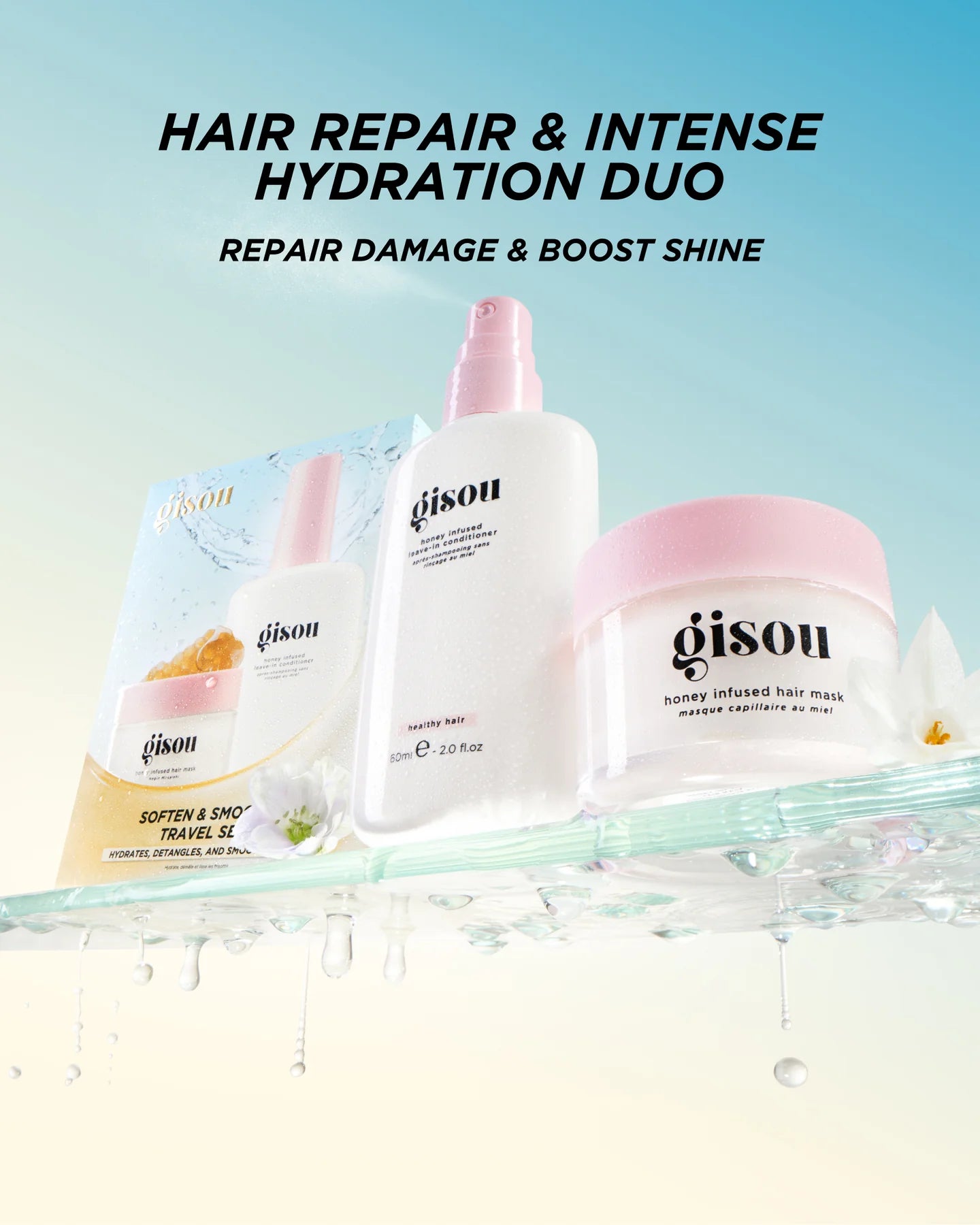 GISOU, Soften & Smooth Travel set