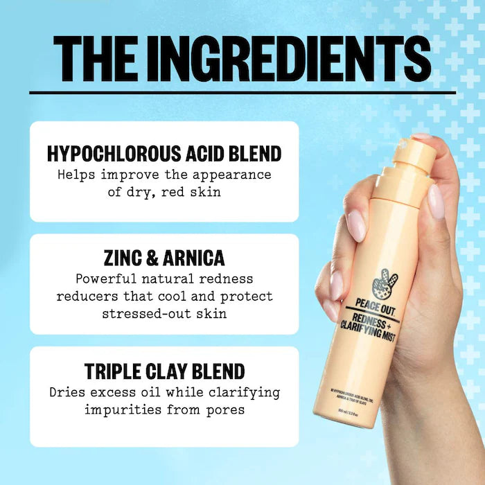 Peace Out Redness Reducing + Clarifying Facial Mist With Hypochlorous Acid Blend