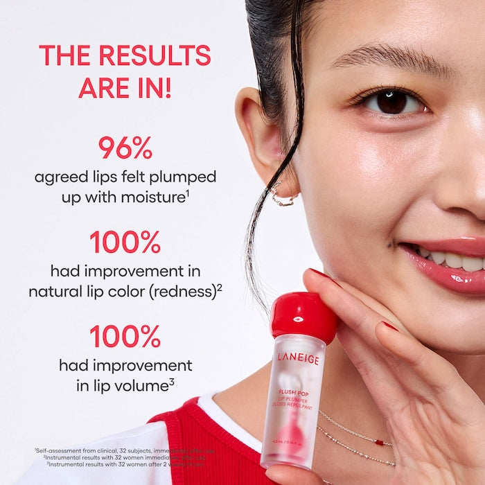 LANEIGE, Flush Pop Plumping Peptide Lip Gloss Treatment