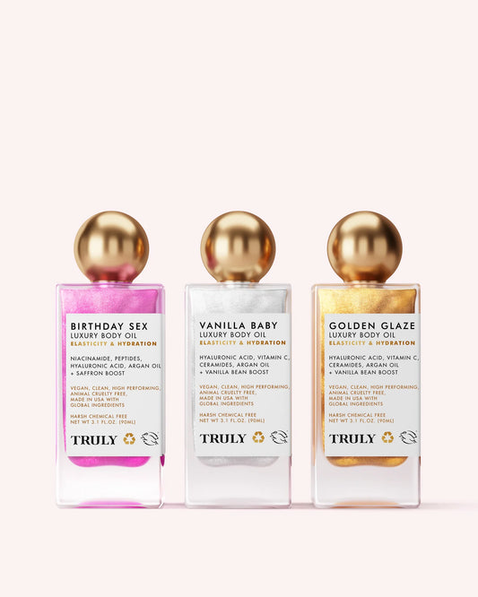 TRULY BEAUTY, Luxury Body Oil Trio Sculpting Body Shimmer Oils