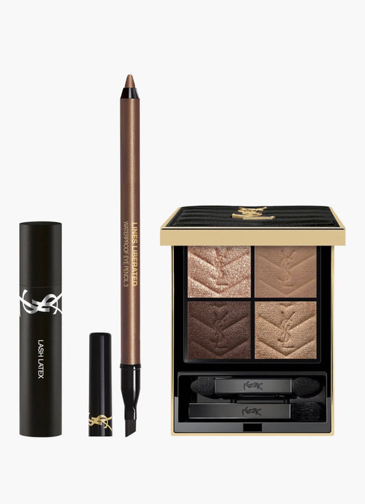 YSL, Brown Look 3-Piece Eye Set Eyeshadow, Eyeliner & Mascara Makeup Gift Set