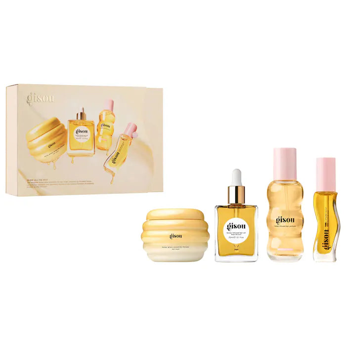 Gisou, Glow All The Way Hair and Lip Gift Set