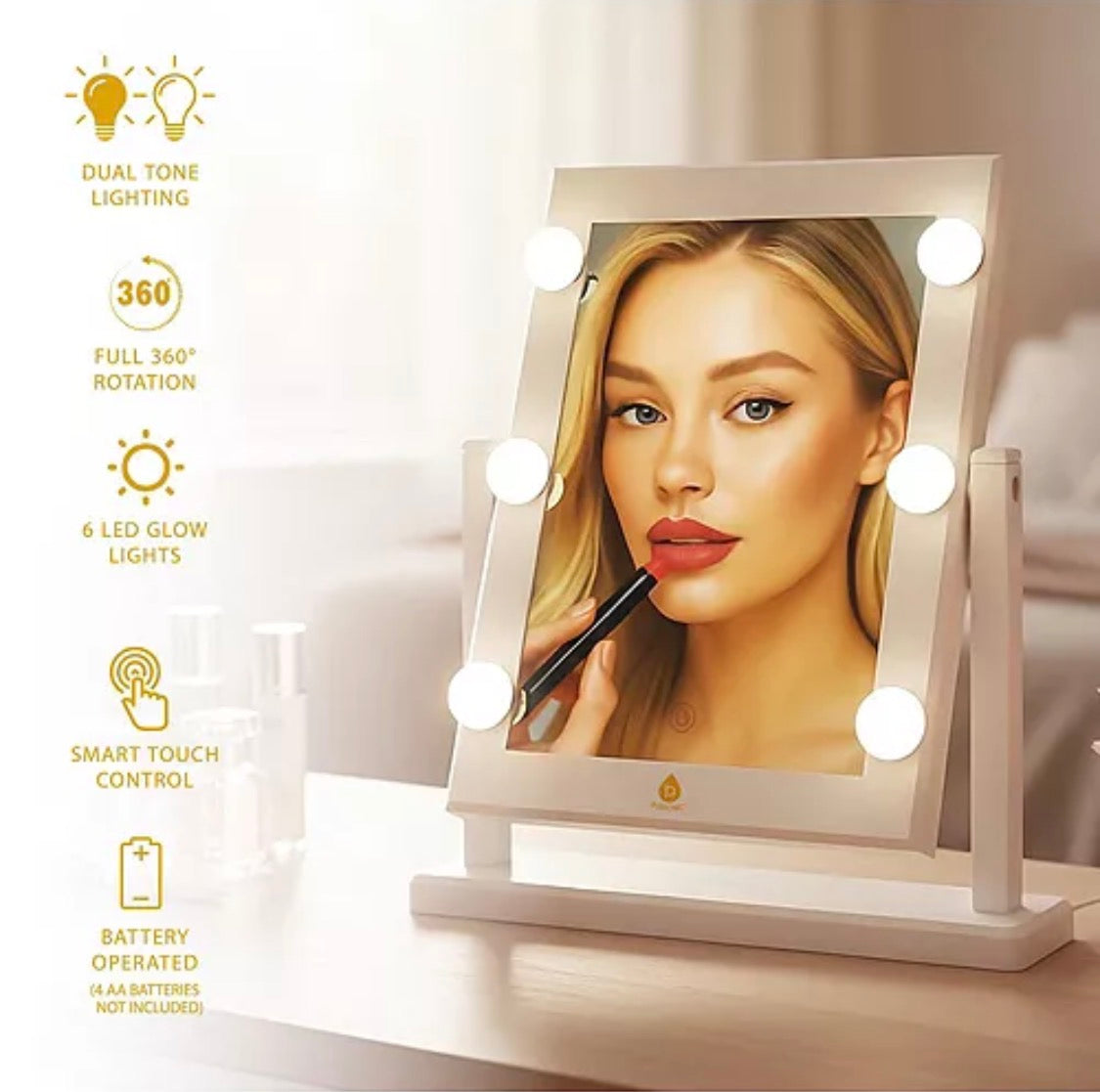 PURSONIC Refined Brilliance Pro 14 Inch LED Mirror and LED Vanity Mirror