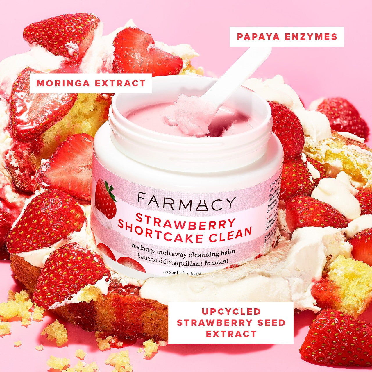 Farmacy Strawberry Shortcake Clean Makeup Meltaway Cleansing Balm