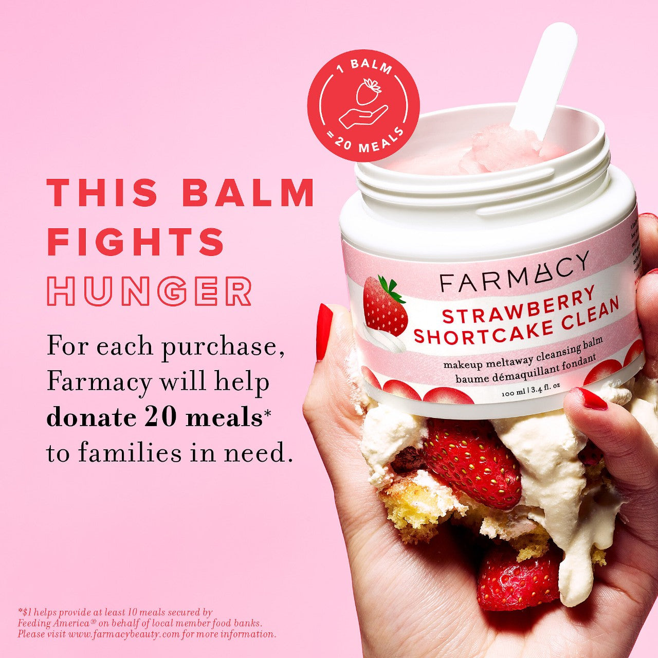 Farmacy Strawberry Shortcake Clean Makeup Meltaway Cleansing Balm