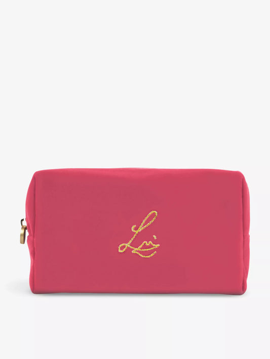 LISA ELDRIDGE BEAUTY, Logo-embroidered velvet make-up bag