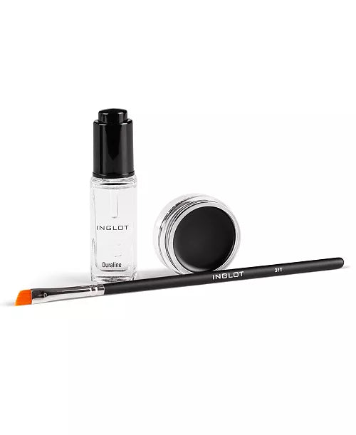 INGLOT, Eye Essential Set Duraline with AMC Eyeliner Gel 77 and Makeup Brush 31T, 3 Piece
