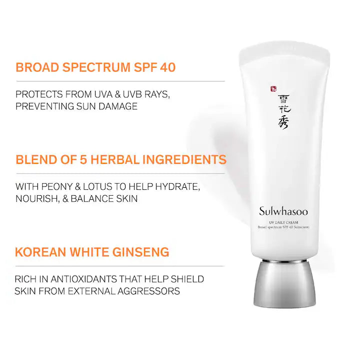 Sulwhasoo UV Daily Cream Broad Spectrum SPF 40 Sunscreen