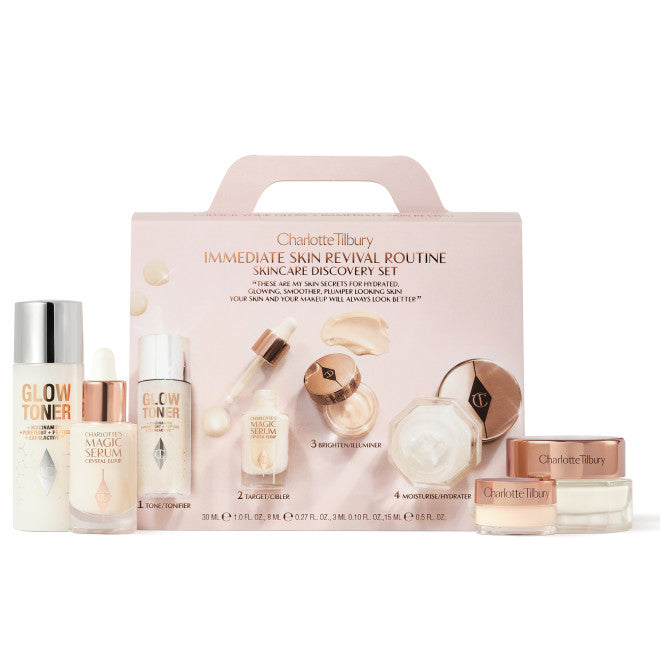 CHARLOTTE TILBURY, IMMEDIATE SKIN REVIVAL ROUTINE SKINCARE DISCOVERY SET LIMITED EDITION SKINCARE KIT