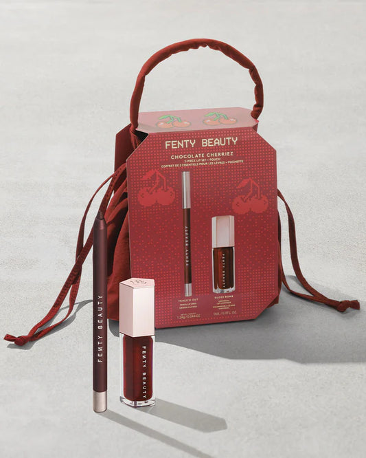 FENTY BEAUTY, CHOCOLATE CHERRIEZ 2-PIECE LIP SET + POUCH