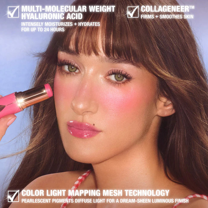 Charlotte Tilbury, Unreal Lip + Cheek Glow Blush Stick with Hyaluronic Acid