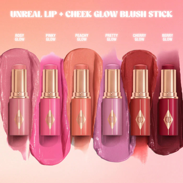 Charlotte Tilbury, Unreal Lip + Cheek Glow Blush Stick with Hyaluronic Acid