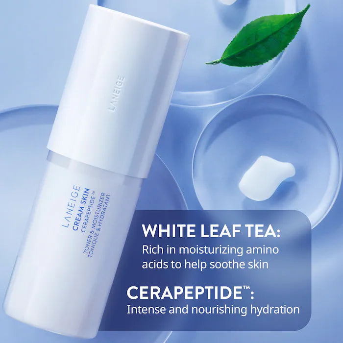 LANEIGE, Cream Skin Refillable Toner &  Moisturizer with Ceramides and Peptides