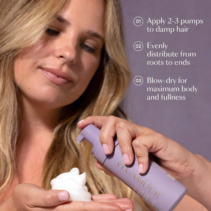 Vegamour UPLIFT Volumizing Styling Foam for Fine, Flat Hair,