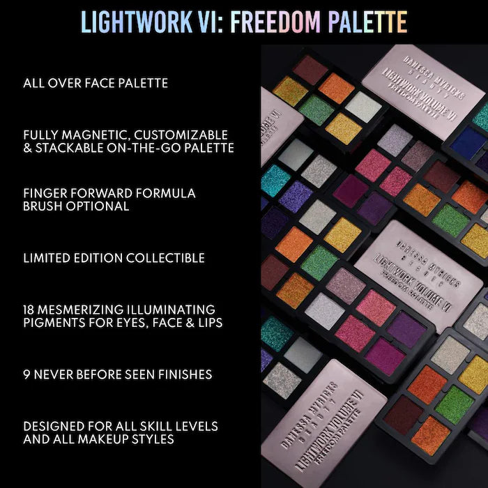 Danessa Myricks Beauty LIGHTWORK VI The Freedom Palette: Magnetic, Customizable, Stackable Palette with Illuminating Pigments for Eyes, Face & Lips