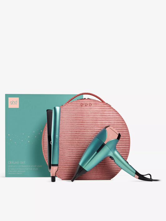GHD, Dreamland Platinum+ hair straightener and Helios hair dryer limited-edition festive gift set