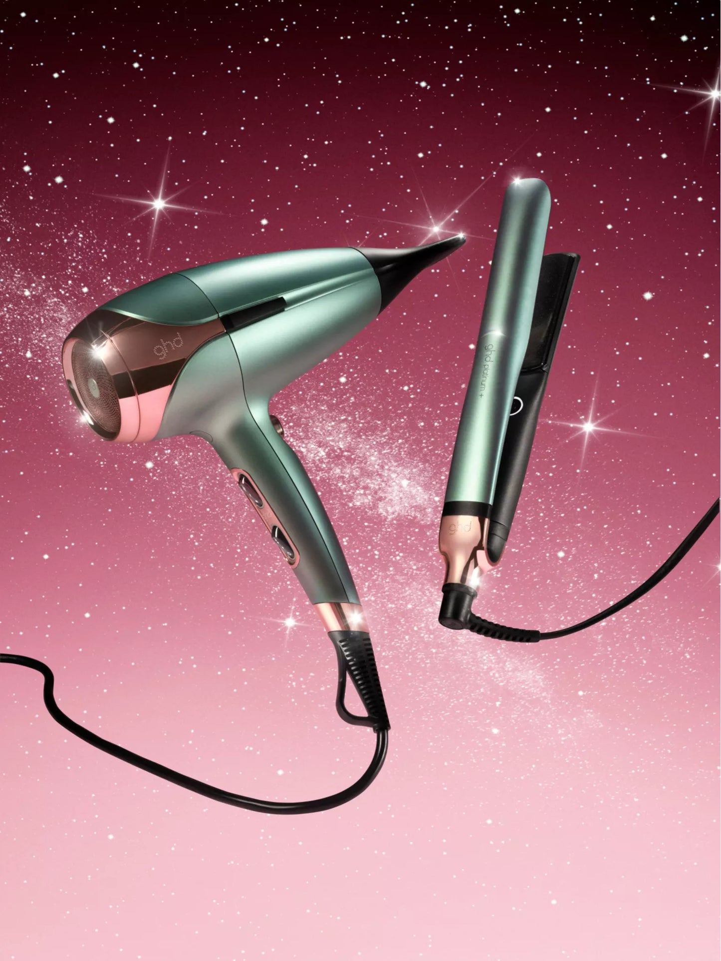 GHD, Dreamland Platinum+ hair straightener and Helios hair dryer limited-edition festive gift set