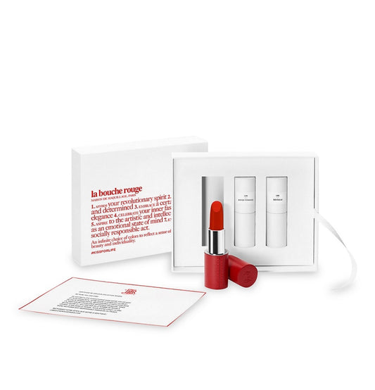 LA BOUCHE ROUGE, THE PARISIAN REDS 3 PIECE REFILLABLE LIPSTICK SET