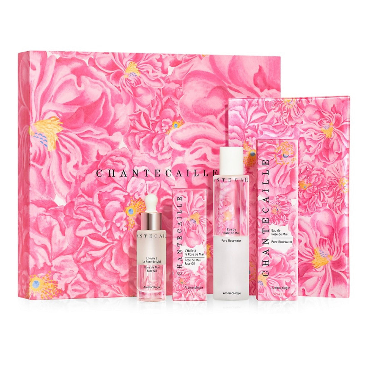 Chantecaille 4-Piece Limited Edition Chantecaille x John Derian Rose de Mai Harvest Tray, Pure Rosewater & Rose de Mai Face Oil